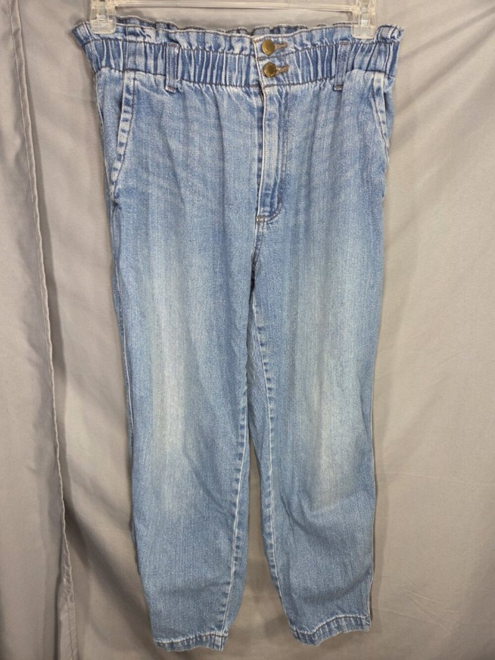 Universal Thread Elastic Paper Bag Waist Straight Leg Fair Trade Jeans Size 10